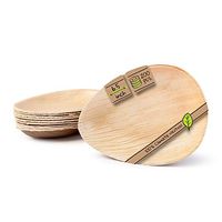 Naturally Chic Palm Leaf Compostable Plates | 6.5” Oval Biodegradable Disposable Small Dinnerware Bulk Set - Eco Friendly - Plates for Weddings, Parties, BBQs, Events (200 Pack)