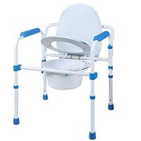 Folding Bedside Commode Chairs,Adjustable Height Portable Removable Bucket Toilet Seat Chair for Elderly, Handicap