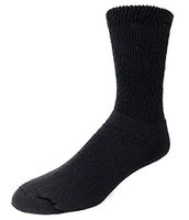 Diabetic Crew Socks, Mens, Size 13-15, Black