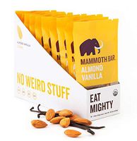 Almond Vanilla Organic Bar by Mammoth Bar, No Weird Stuff, 10-12g Protein, Gluten Free and Raw, 1.8 Oz. Bar (10 Bars)