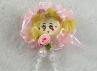 20pcs Organza Pretty Little Girl Decoration Appliques 5color Pick Color (Pink)