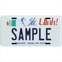 Custom Personalized Metal License Plate Your Name Your State - Choose from All 50 States (Utah Ski, 6" x 12" Standard Thickness (.030"))
