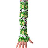 Unisex Cooling Arm Sleeves Funny Cartoon Frog UV Sun Protection Arm Perfect for Driving Fingerless Breathable Gloves (1 Pair)