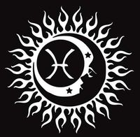 Home Grown Claremore Pisces (Zodiac) Vinyl Sticker | 5.5" Width X 5.5" Height (White)