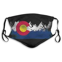 Vintage Colorado State Flag Colorado Mountain Boys Girls Adults Adjustable Cotton Earloop Face Ma-sk,Washable Protection Ma-sk with Filter,Anti-smog PM2.5 Ma-sk,Dustproof Mouth Ma-sk