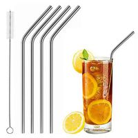 Stainless Steel Metal Straws for Beverage/Coffee/Cocktail,Reusable Drinking Straws,Rust-proof Dishwasher Safe Straw,Suitable for 30 Oz Tumbler,1 Cleaning Brush Included