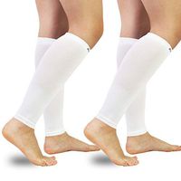ACTINPUT Compression Calf Sleeves (20-30mmHg) for Men & Women - Leg Compression Socks for Shin Splint,Running,Medical, Travel, Nursing (A - 2 White, Medium)