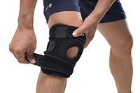 AGPtEK Ultra Flex Breathable Knee Support Neoprene Sleeve - Active Wear, Adjustable Size,Anti-Slip Silicon, Black