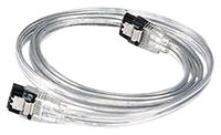 C&E SATA III 6Gbps Cable with Locking Latch, UV Silverstraight, Straight 36", 24 Pack (CNE635712)