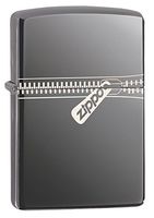 Zippo Zipper Pocket Lighter, Black Ice
