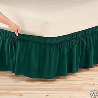 unbrand WRAP Around DUST Ruffle, Cotton Blend Bed Skirt, 14 INCH Drop Twin Extra Long -Hunter Green