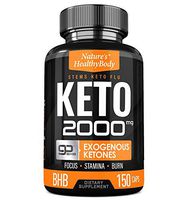 Keto 2000mg Diet Pills - Patented GoBHB Diet Supplement- Advanced Weight Loss, Improve Mental Focus, Extra Energy - Ketosis BHB 150 Capsules- Beta-Hydroxybutyrate and Exogenous Ketone -30 Days