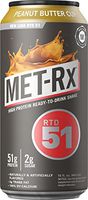 MET-Rx RTD 51 Protein Shake, Ready to Drink and Convenient for Meal Replacement, Low Carb, Peanut Butter Cup, 15 oz, 12 Count