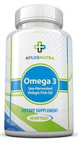 Omega 3 Sea Harvested Pelagic Fish Oil Supplement with EPA & DHA by A Plus Nutra