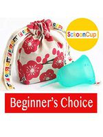 SckoonCup Beginner Choice Menstrual Cup - Made in USA - FDA Registered - Organic Cotton Pouch - Sckoon Menstrual Cup (Small, SckoonCup Aqua)