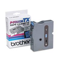 Brotheramp;reg; P-Touchamp;reg; - TX Tape Cartridge for PT-8000, PT-PC, PT-30/35, 1w, Black on Blue - Sold As 1 Each - Ideal for high-Production Label Making, with Fewer re-Supply situations.