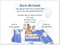 Birthday Boy 1st Birthday Invitations - Set of 20