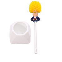 Yirind 1Pc Donald Trump Cute Cartoon Shape Home Plastic Toilet Brush with Base,5.5 x 5.5 x 14.6inch,White