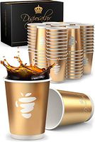 Disposalux Luxury Paper Cups 12 oz, Black or Gold | 80 Count | Disposable Coffee Cups for Hot or Cold Drinks | Ideal Gold Party Cups/Biodegradable Cups For Drinks Machines | Double Insulated (Gold)
