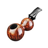 FULUSHOU Mediterranean Briar Wood Tobacco Pipe, Gourd Type Mini Carving Bend Tobacco Pipe,Dad Gift