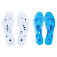 Massaging Insoles, Chiicol Acupressure Magnet Massage Foot Therapy Insole Foot Pain Relief Shoe Insole, Support Washable and Cuttable Fits All Men and Women (Two Pairs)