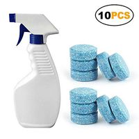 Car Windshield Glass Cleaning Tablets,Windshield Washer Detergent Cleaning Solid Wiper Multifunctional Effervescent Tablets Spray Cleaner with a bottle （10pcs）