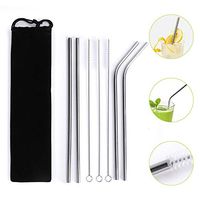 Metal Straws for Drinks, McoMce Straws Drinking Reusable Stainless Steel Straws, Drinking Straws with Straw Cleaning Brush for Yeti 20 OZ/30 OZ Tumbler - Set of 8, 2 Straight, 2 Bent, 3 Brushes, 1 Bag