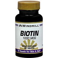 Windmill Biotin 1000 mcg Tablets 60 Tablets (Pack of 5)