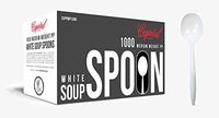 Crystalware Disposable Medium Weight Soup Spoons, PP Plastic, White, Pack of 1000
