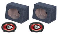 2) NEW BOSS CH6930 6x9" 400W Car Audio Speakers + 2) 6x9" Speaker Box Enclosures
