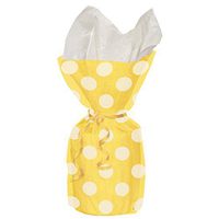 Unique Party Polka Dot Cello Party Bags (Pack Of 20) (One Size) (Yellow)
