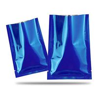 100Pcs Open Top Food Grade Aluminum Foil Storage Bag Cosmetic Mask Packing Bags Heat Seal Mylar Vacuum Bean Tea Snack Nut Packing Pouch For Powder Seasoning Package (Blue, 9x13cm (3.54"x5.12"))