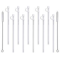 11" Flexible Straws for Jumbo Mugs (10) with 2 Straw Cleaning Brushes