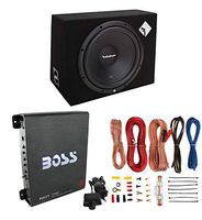 Rockford Fosgate R1-1X12 12" 400W Car Subwoofer + Box + 1000W Mono Amp + Amp Kit