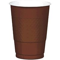Chocolate Brown Plastic Cups | 16 oz. | Pack of 20 | Party Supply