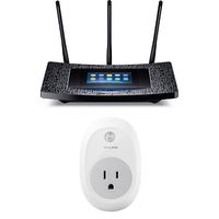 TP-LINK AC1900 Wireless Dual Band Gigabit Router (Touch P5) w/ Touch Screen & Wi-Fi Smart Plug Combo (Touch P5 + HS100)