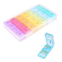 Flexzion Pill Splitter Cutter and AM PM Weekly Tablet Case Organizer - 2-in-1 Set, Medicine Vitamin Grinder Chopper w/Mini Storage Travel Container Box for Kids Adults Morning Noon Afternoon Night