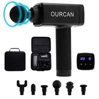 Ourcan Massage Gun, Handheld Electric Body Massager Percussion Deep Tissue Massage Gun Back Massager Percussive Muscle Massage Gun for Athletes Digital Display (Black)