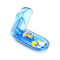 Pill Cutter, Easily Crush Medicine Tablets and Vitamins, Tablet Cutter with Small Pill Box Container, Pill Splitter Cutter Chopper，Best Pill Cutter Ever, Easy to Carry When Going Out.