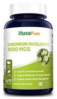 Chromium Picolinate 1000mcg 240 Veggie Capsules (Non-GMO & Gluten Free) - Support Weight Management, Cardiovascular Function, Sugar Metabolism
