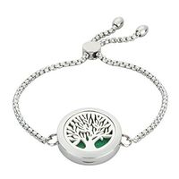 JAOYU Perfume Bracelet Essential Oil Diffuser Aromatherapy Crystal Bangle Stainless Steel Tree of Life Locket Charm - Sister, Friend, Teen Girls Gifts