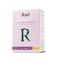 Rael Organic Cotton BPA-Free Applicator Tampons, Regular, 16 Tampons
