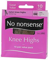 No Nonsense ZA1/TZ5 Size One Tan Knee Highs 10 Pair