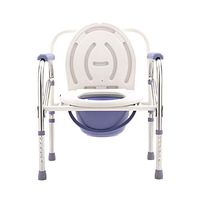 Foldable Old Man's Commode Chair, Pregnant Women's Adjustable Commode Chair, Mobile Toilet Seat, Thick Stainless Steel Stable and Comfortable