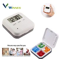 Winnes Automatic Pill Dispenser Electronic Medication Organizer Portable Medication Timed Reminder Kit Medicine Reminder Timer Box for Daily Vitamin Pills Medicine (Gray) (Gray)