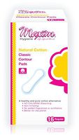 Maxim Natural Cotton Maxi Pads, Thicker More Absorbent, 16ct, No Chlorine/Dioxin/SAP, Biodegradable Daytime Maxi Pad for Women, Breathable, Hypoallergenic, Classic Contour Sanitary Pad, 1 Pack of 16