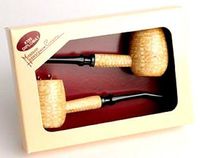 Missouri Meerschaum Diplomat Corncob Gift Set Two 2 Tobacco Smoking Pipes - 5601