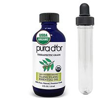 PURA D’OR Ylang Ylang Essential Oil (4oz / 118mL) USDA Organic 100% Pure Natural Therapeutic Grade Diffuser For Aromatherapy, Relaxation, Mood Uplift, Antioxidant Support, Healthy Looking Skin & Hair