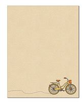 Bicycle Theme Stationery - 8.5 x 11-60 Letterhead Sheets - Rustic Look Letterhead (Bicycle)