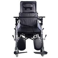 PLLP Medical Rehab Chair, Wheelchair,Transport Wheelchair Armrest Lifting Leg Control Backrest Seat Half Lying 120Kg Load Bearing 45 45Cm Seat-Detachable Desktoptoilet